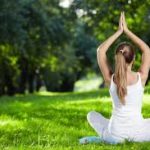 Yoga under olive trees